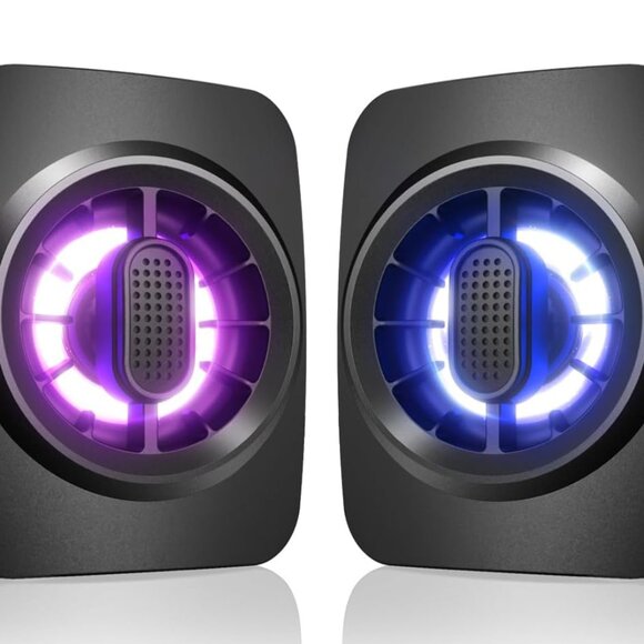 Computer Speakers, RGB PC Speakers, USB Powered 3.5mm Aux Speaker for Desktop, P - Picture 1 of 7